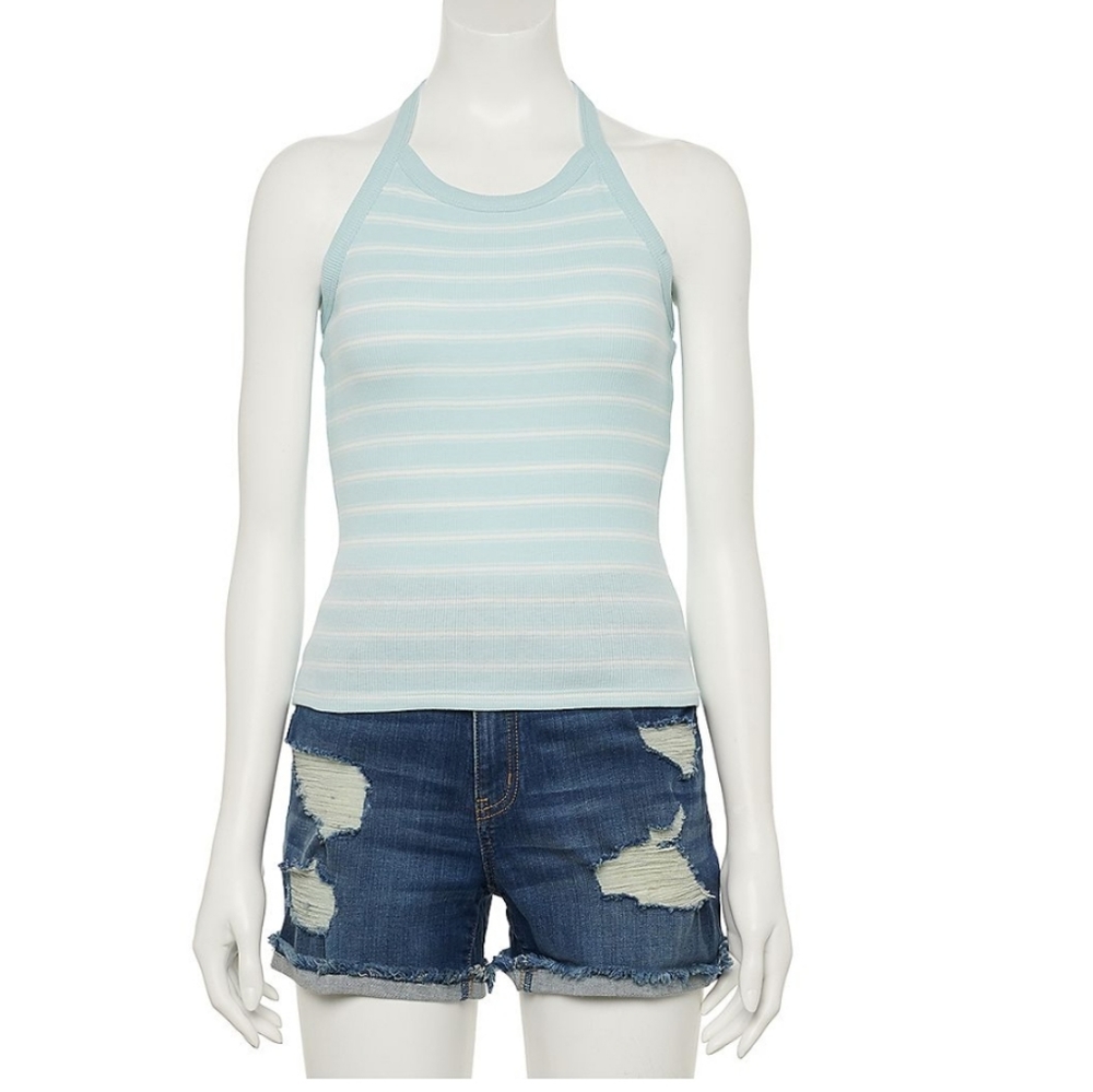 New SO Junior's High Neck Halter Top